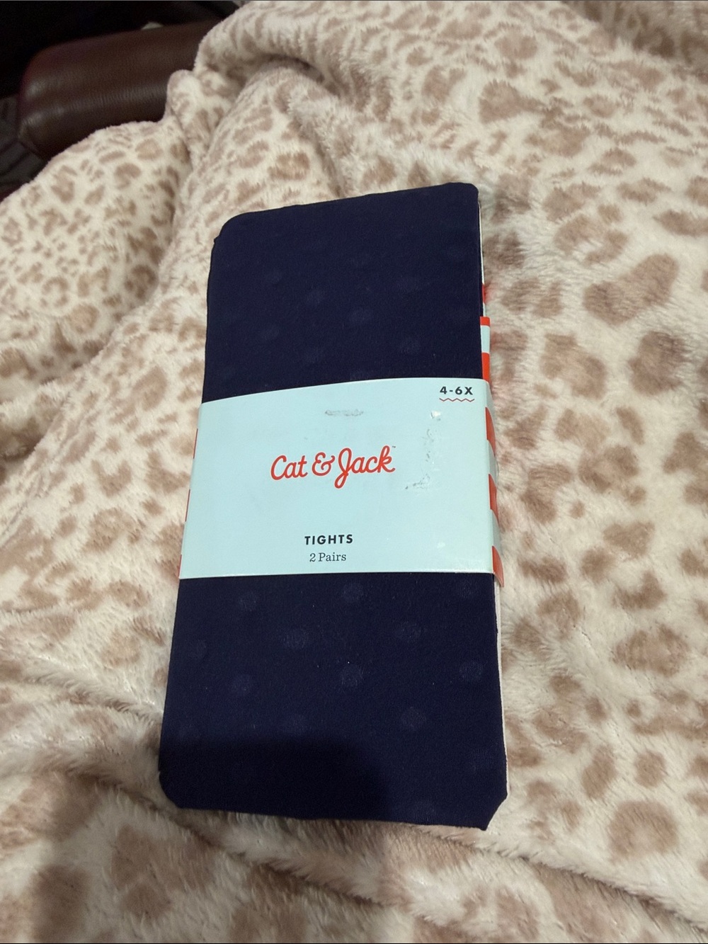 Cat & Jack Navy Dot Tights - 2 Pack